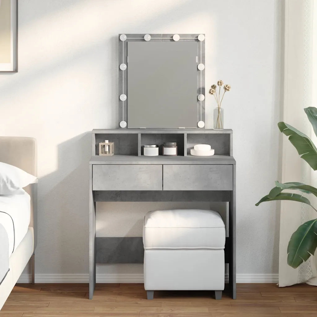 Toeletta con LED Grigio Cemento 80x41x144,5 cm 848181