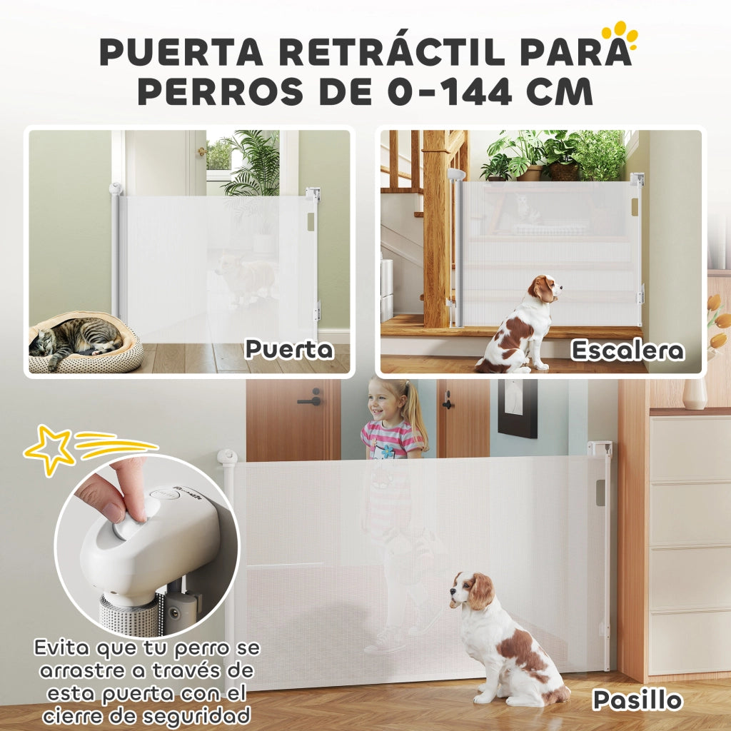 Barriera per Cani Retrattile ¨C Minimal ¨C Bianco 0-140 cm