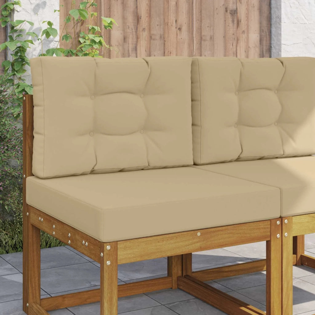 Cuscino per divano da esterno 2 pz | Cuscini per sedie Beige Poliestere