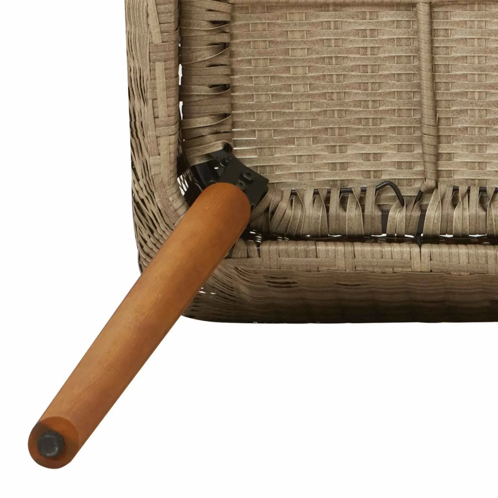 Set da Pranzo per Giardino con cuscino 9 pcs Beige polyrattan 3261630