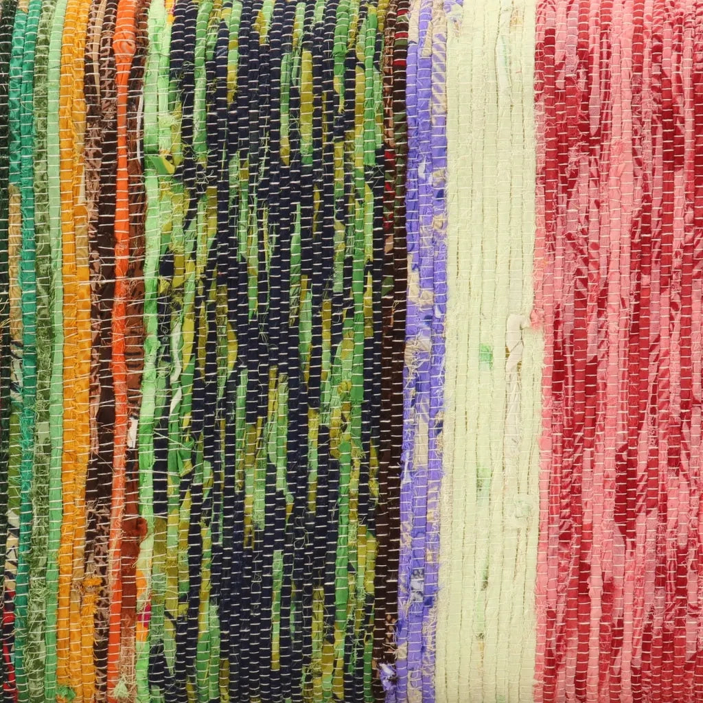 Panca Multicolore 160 cm Tessuto Chindi e Legno Massello Mango 359636