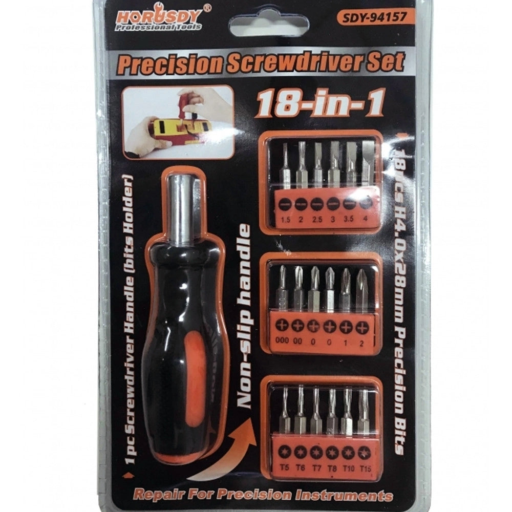 Trade Shop - Set 18in1 Cacciaviti Punte Assortite Tools Precisione Scredriver Torx Antiscivolo -