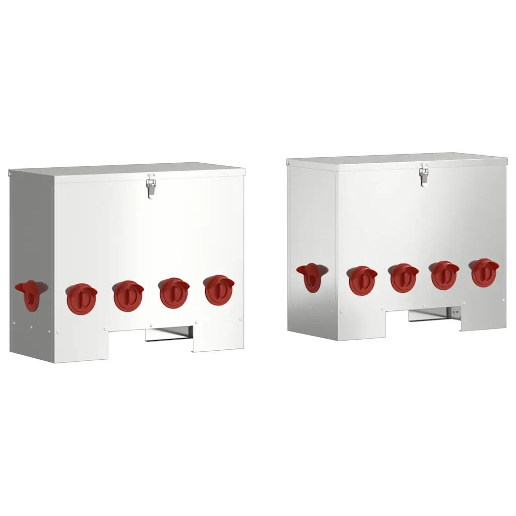 Feeder per pollo 2 pcs Argento 60,5 x 29 x 51 cm 879980