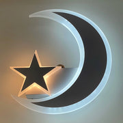 APPLIQUE LAMPADA DA PARETE A MURO MODERNA LED LUNA CON STELLA LUCE CALDA 3000K