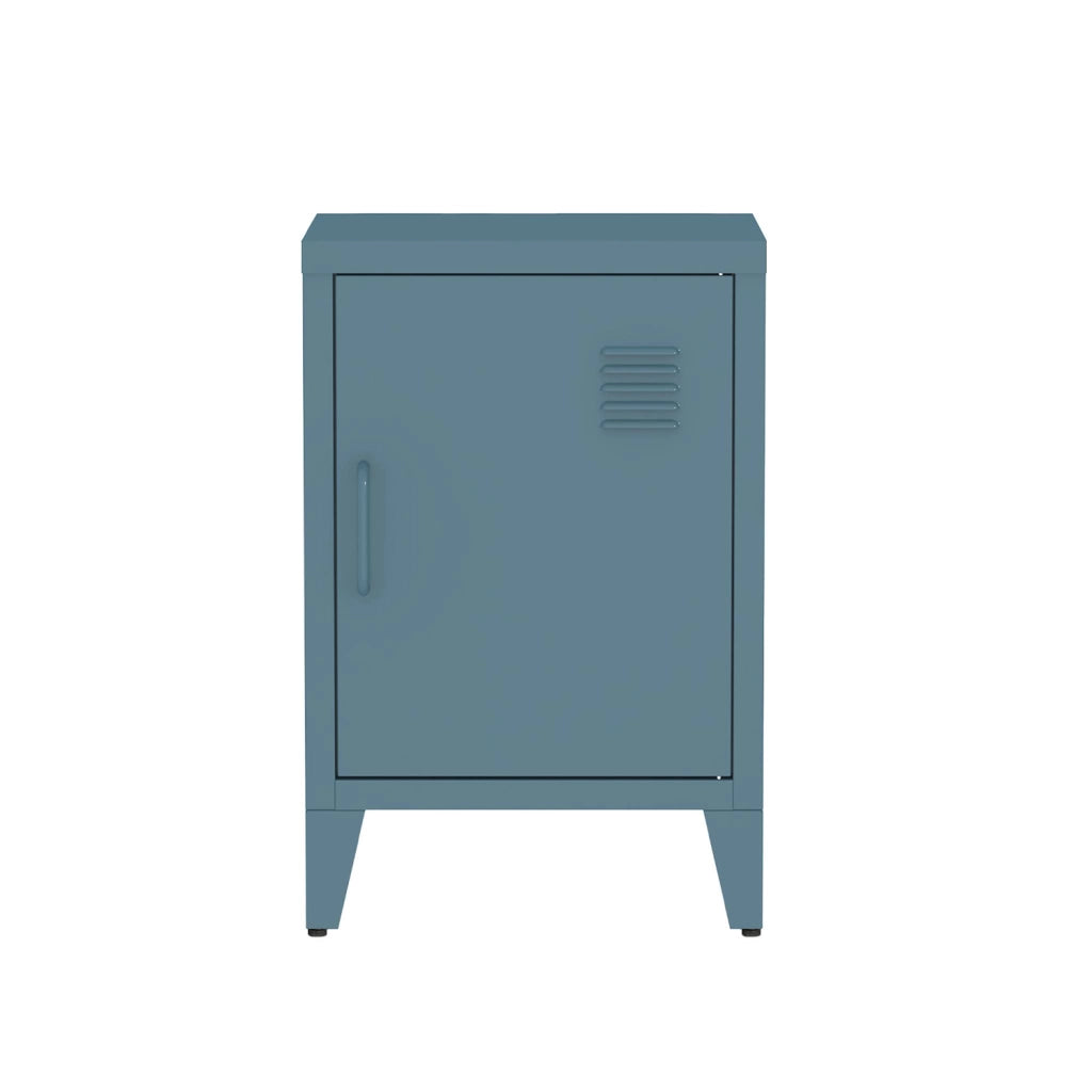 Comodino industriale, 1 anta, blu grigio
