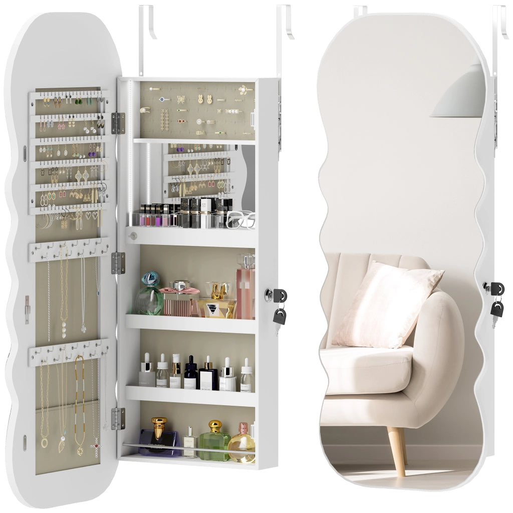 Specchio con cassetti e luce LED ¨C zephmum ¨C Bianco