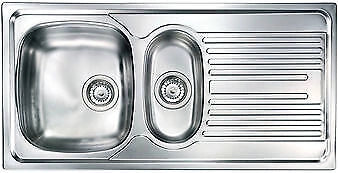 CM 010395.D1.01.2018 Atlantic Lavello da Incasso 1 Vasca e 1-2 con Gocciolatoio a Sinistra 100 x 50 cm colore Inox Antigraffio