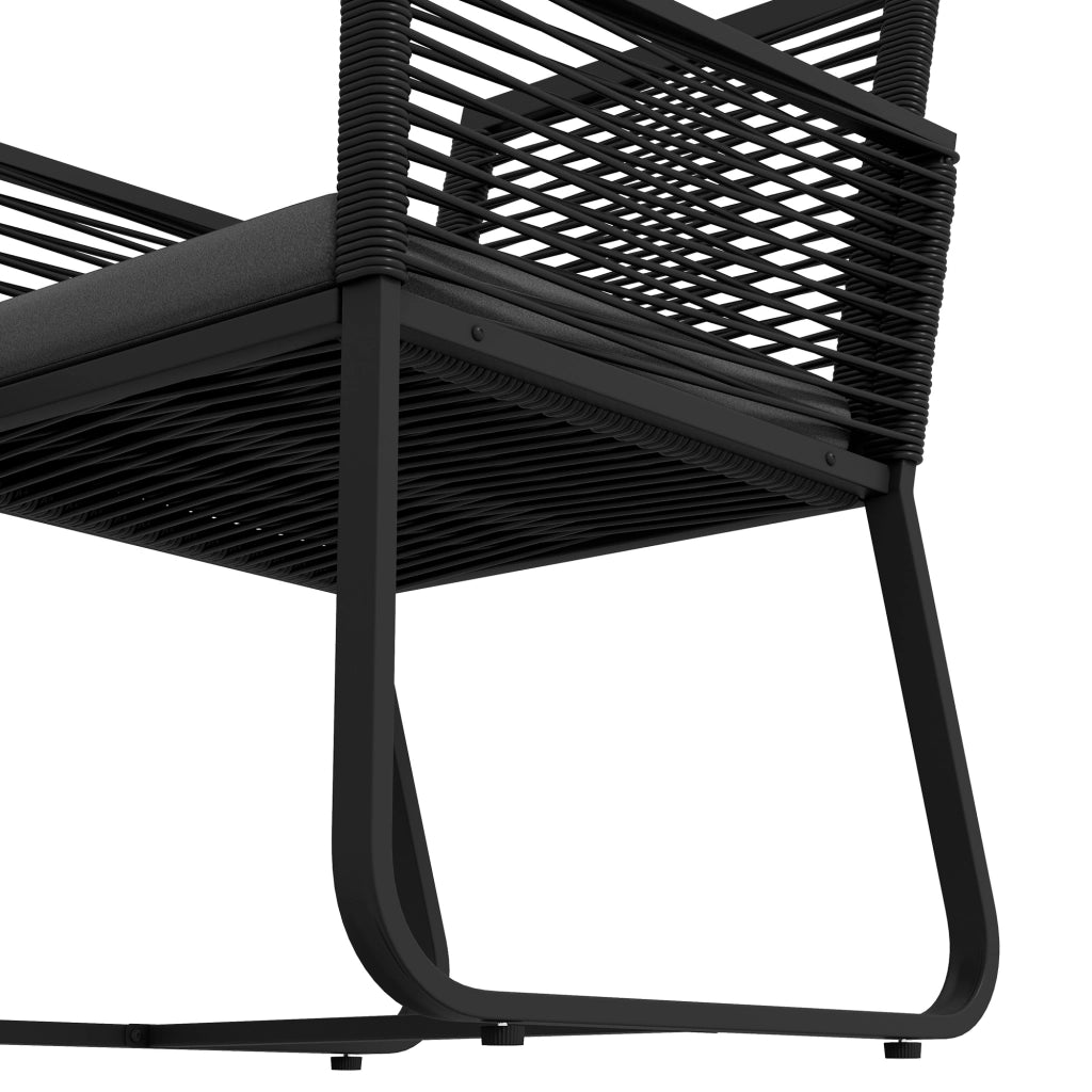 Set Giardino 3 Pezzi ¨C Minimal ¨C Nero Grigio 53x57x77 cm