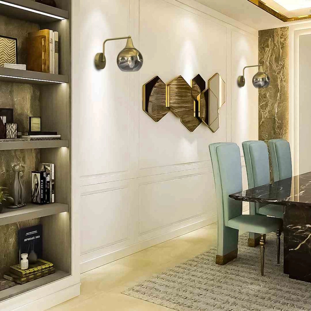 Applique Milagro Gold MLP8399 E27 ottone vetro interno
