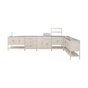 Modulo cucina da esterno con barbecue a gas a 3 bruciatori, 5 moduli,