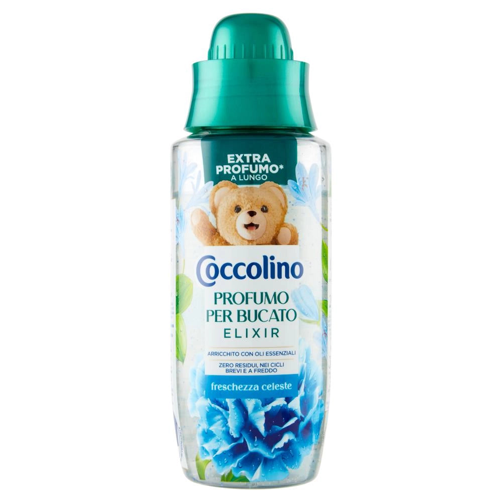COCCOLINO PROFUMO PER BUCATO AMMORBIDENTE 342 ML ELIXIR CON OLI ESSENZIALI FRESCHEZZA CELESTE OKY