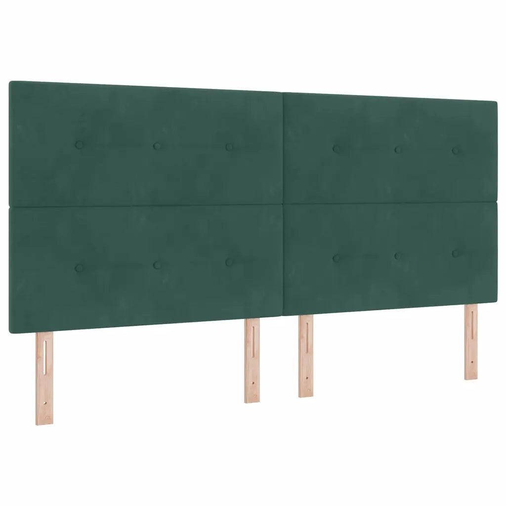 Letto a Sorgente LED Verde Scuro 200 x 200 cm Tessuto