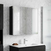 Mobiletto per specchio da bagno Rovere Nero 889248