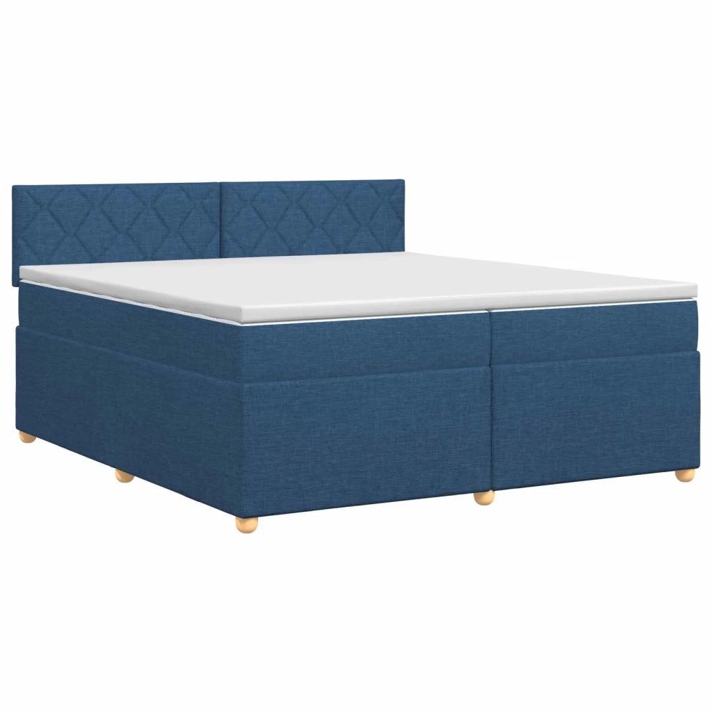 Letto box spring con materasso Blu 200 x 200 cm Tessuto 3451048