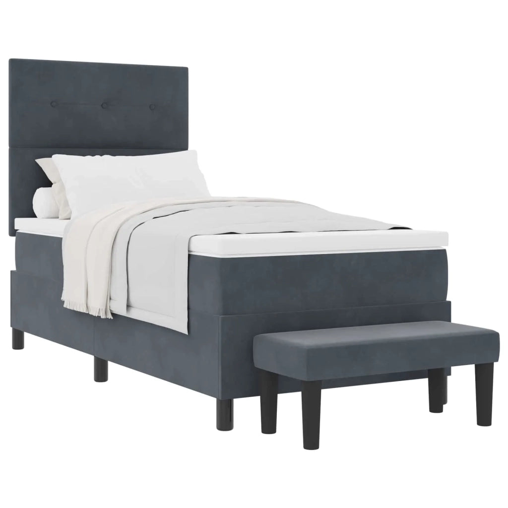 Letto a molle con testiera Grigio scuro 200 x 80 cm Velluto 3344475