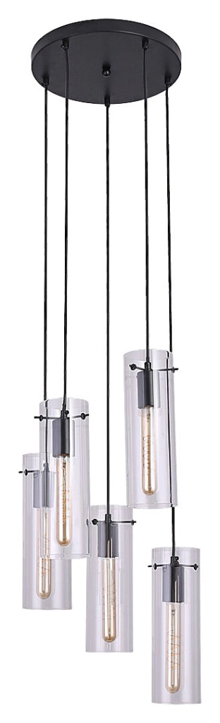 Lampada a sospensione Rabalux Acantha 5xE27 nera Ø35cm