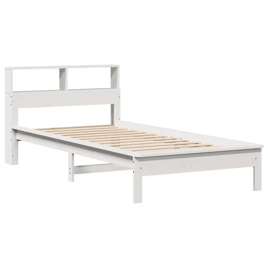 Letto Libreria senza Materasso Bianco 100x200 cm Legno di Pino