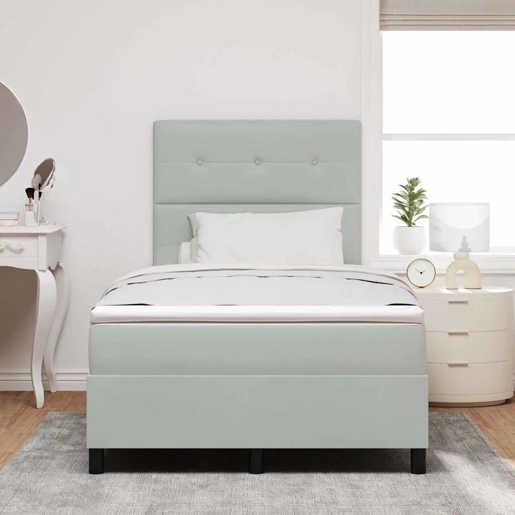 Letto a Sorgente LED Grigio chiaro 120 x 200 cm Tessuto
