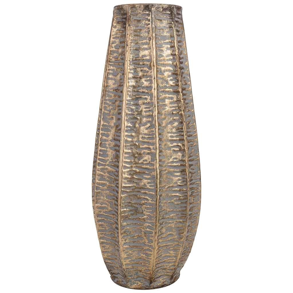 Vaso in metallo dorato 24,5x23x58,5 cm (altezza)