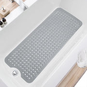 Matte da bagno antiscivolo 100x40 cm, grande dimensione, grigio