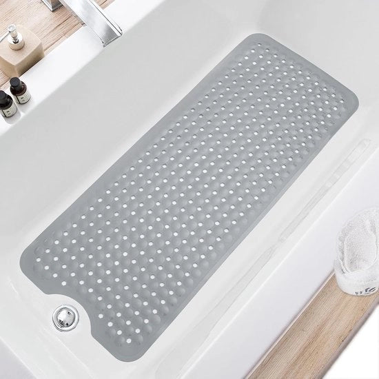 Matte da bagno antiscivolo 100x40 cm, grande dimensione, grigio