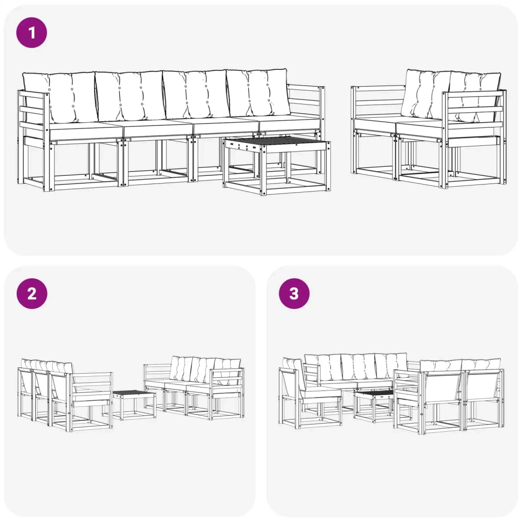 Set di divani da esterno 7 pz 3389226