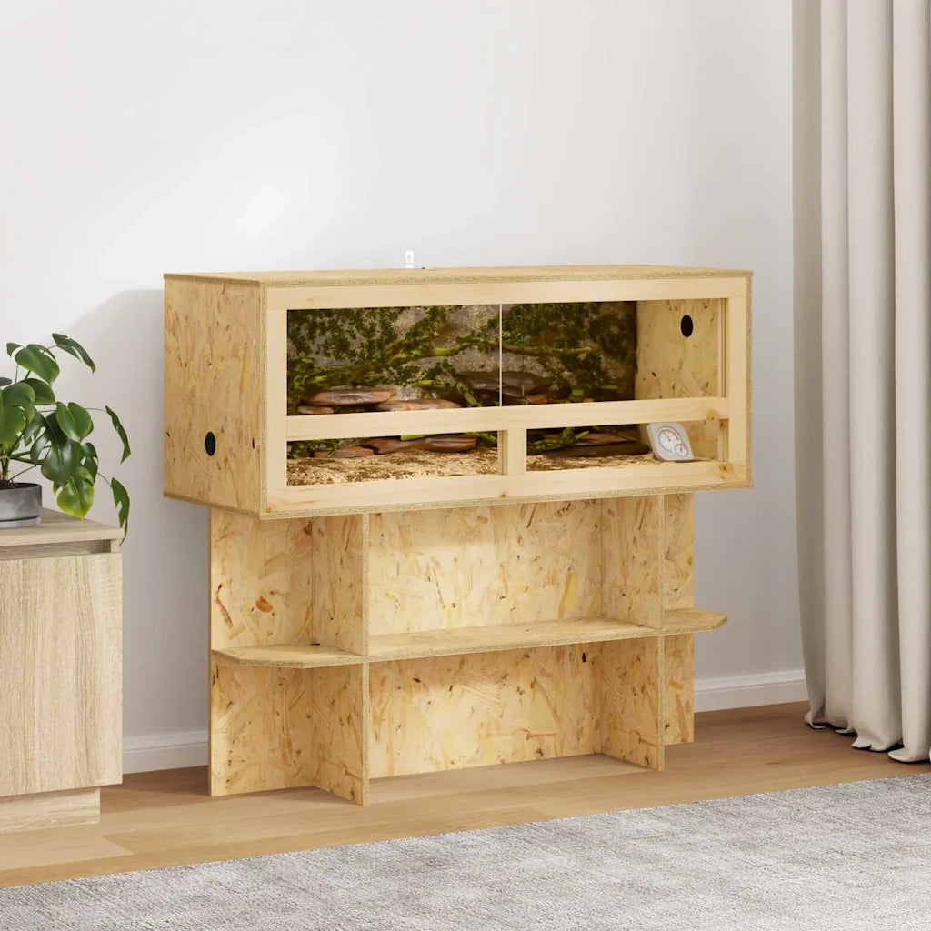 Base per Terrario con lo scaffale Marrone 100 x 40 x 50 cm OSB 876740