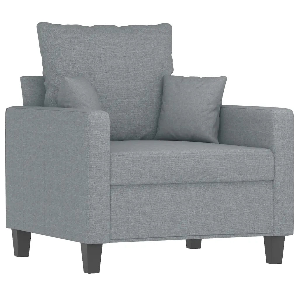 Set Divani 3 pz con Cuscini Grigio Chiaro in Tessuto 3201632