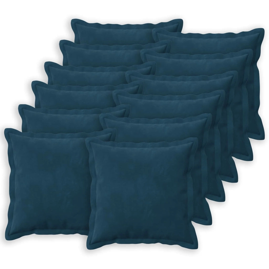 Federa 12 pcs HOUTEN Blu 45 x 45 cm Velluto 918537