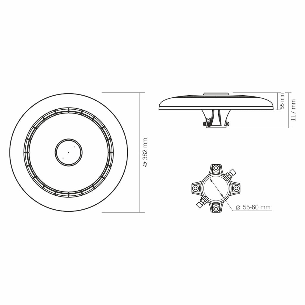 Testa lampione LED alluminio 80/100/120W IP65 Videx