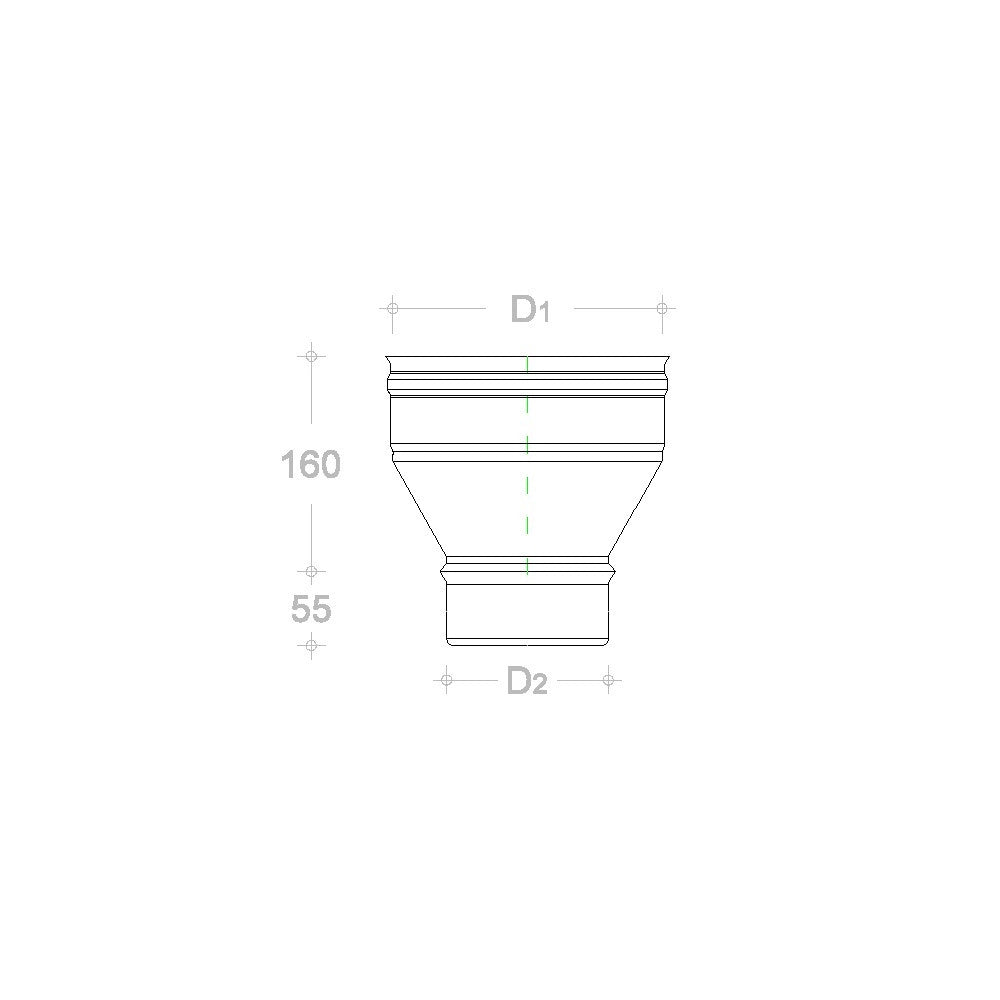 Aumento in rame da m 220 a f variabile, diametro 230mm