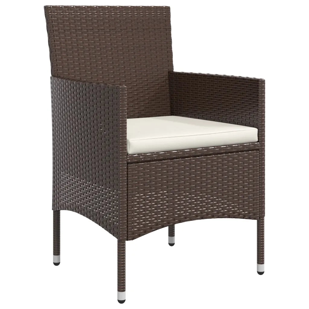 Set da Pranzo da Giardino 5 pz con Cuscini Marrone e Nero 3156612