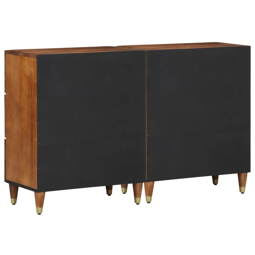 Credenza con cassetto 2 pcs marrone ambrato 60 x 33 x 75 cm 3310145