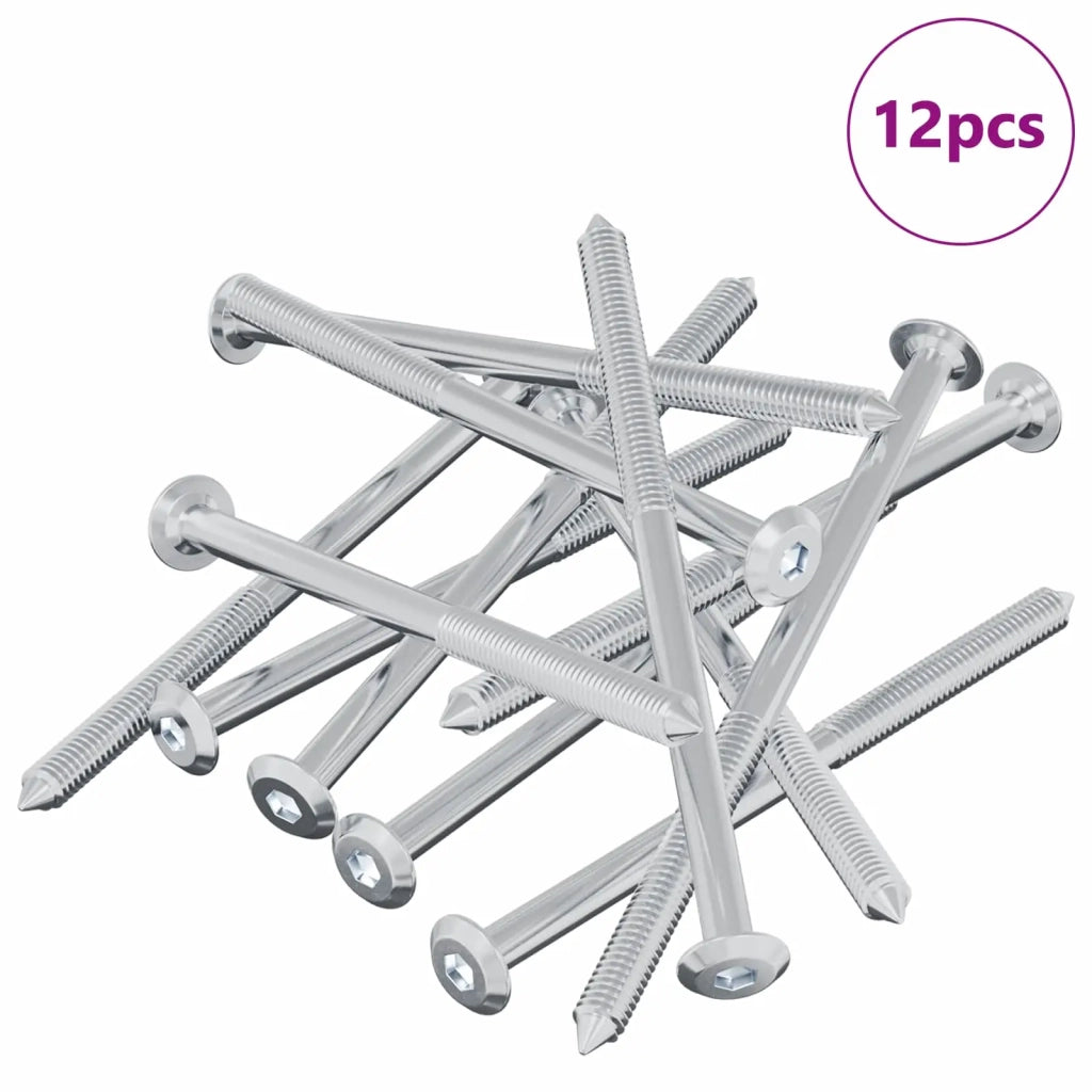 Vite 12 pcs Argento M6 x 100 mm Acciaio 864419