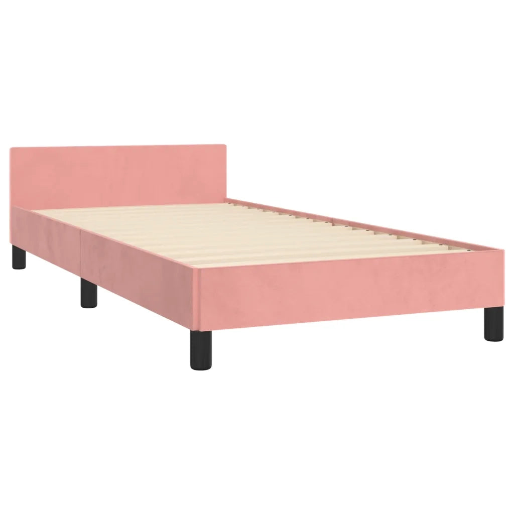 Giroletto con Testiera Rosa 90x190 cm in Velluto 3125976