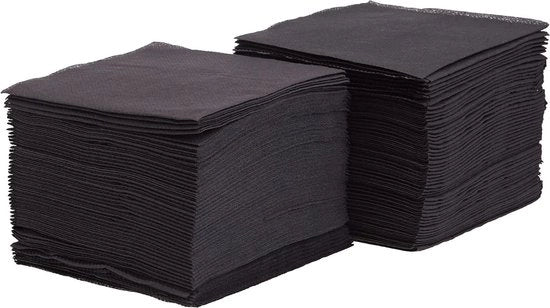 Serviette cocktail 20 x 20 2-strati 1/4 pieghevole 100 serviette nera - Serviette per feste e eventi serviette di carta