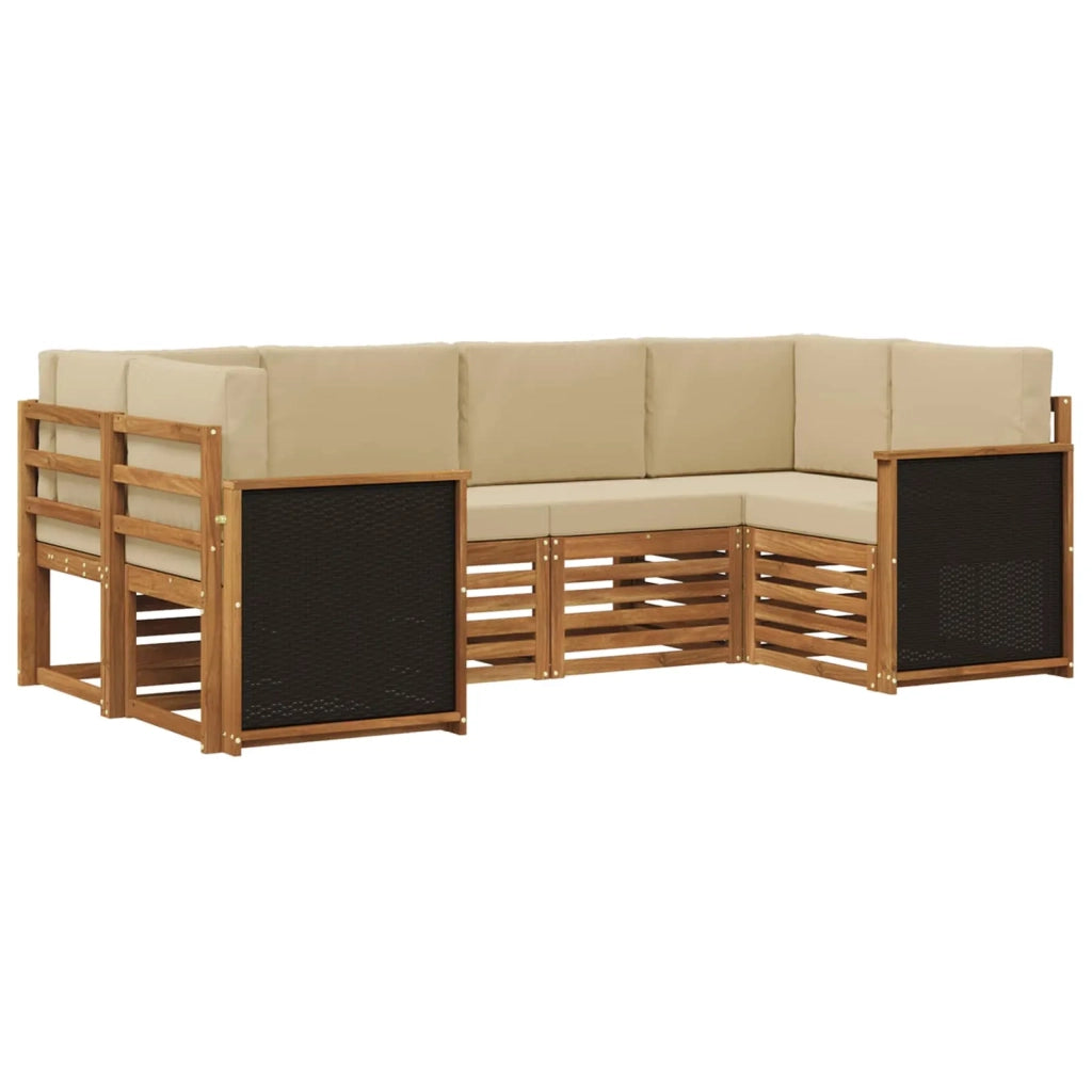 Set di divani da esterno 5 pz Naturale 3384764