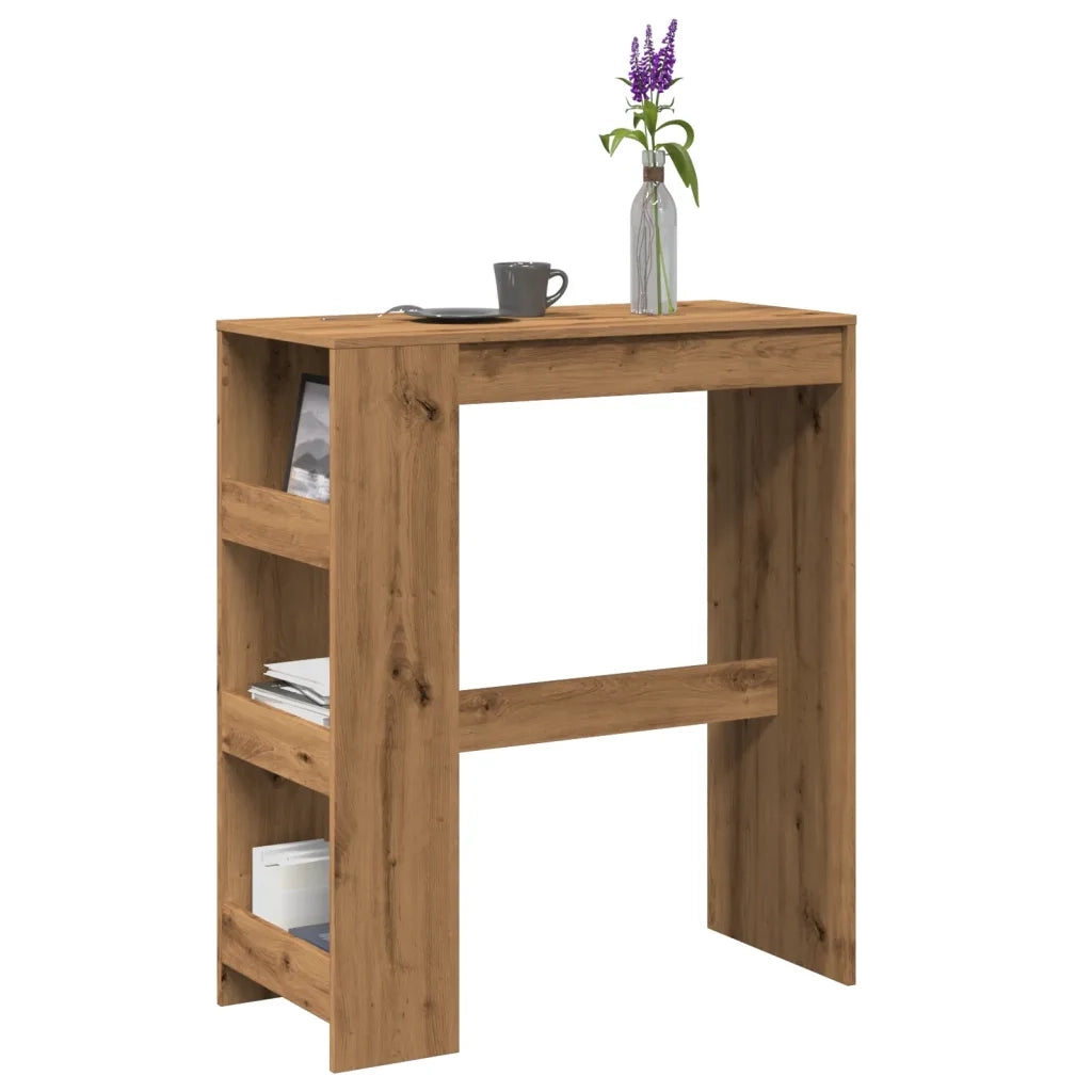 Tavolo Bar con Rastrelliera Rovere 90x40x103,5 cm Multistrato 854381