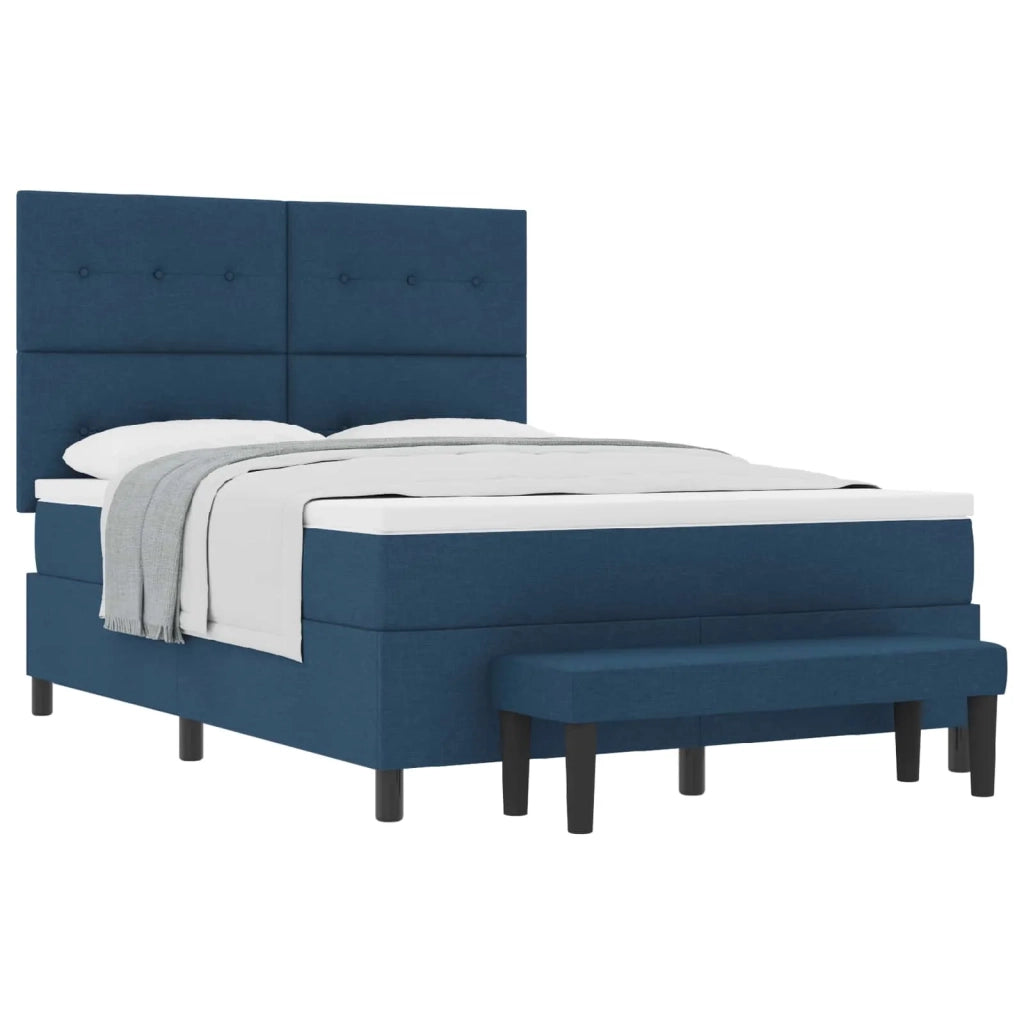 Letto a molle con materasso Blu 140 x 190 cm Tessuto
