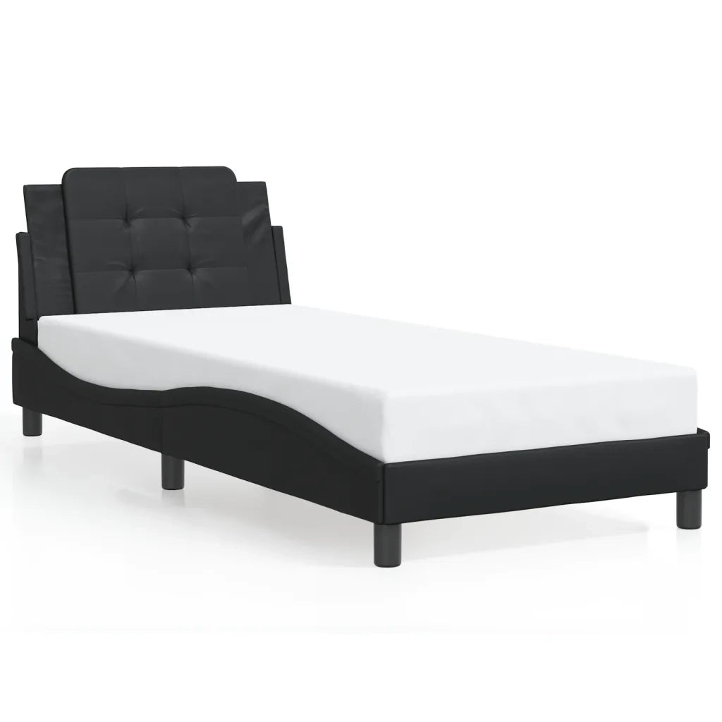 Giroletto con LED senza Materasso-Struttura Letto Zadar Nero 80x200 cm