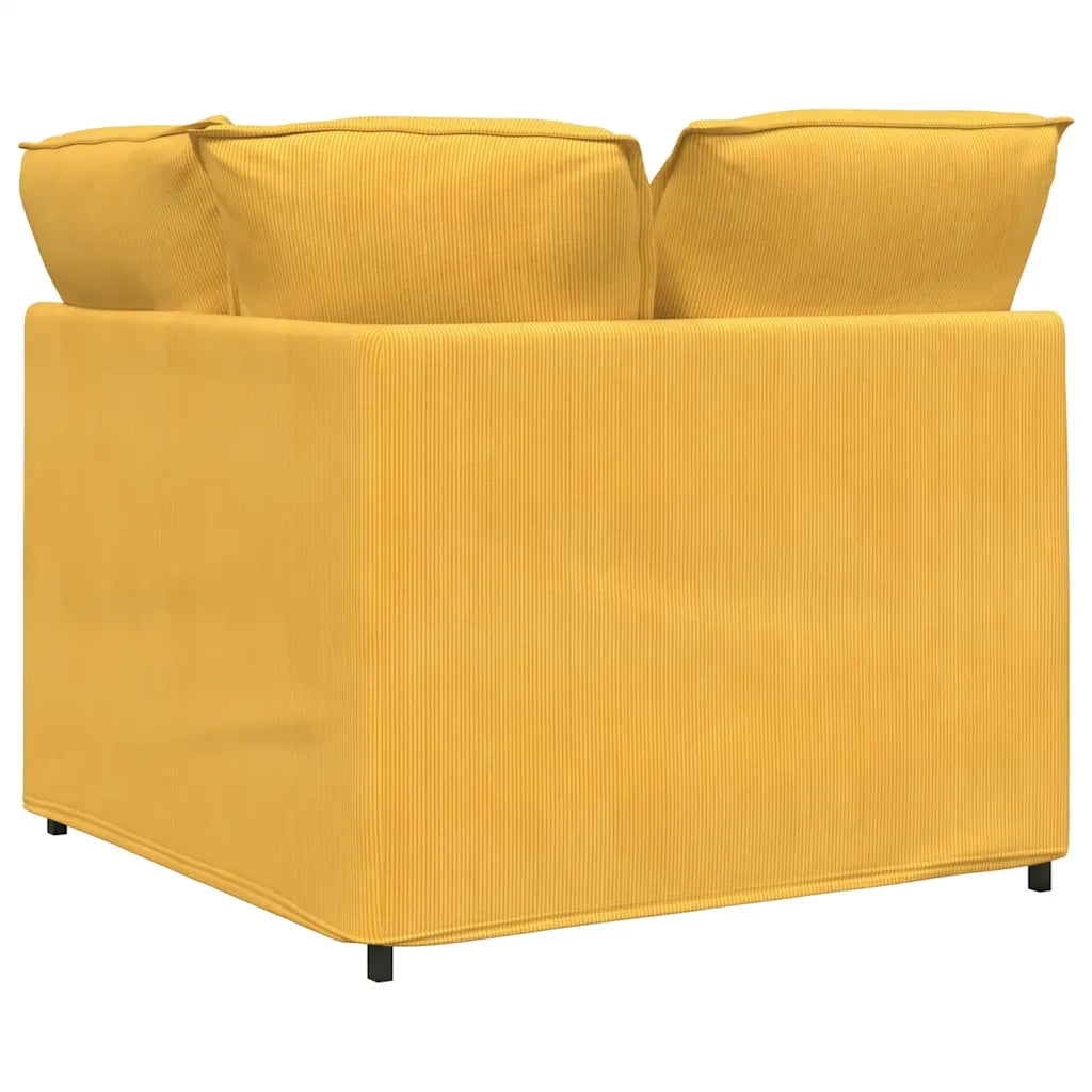 Modulo Angolare Divano Modulare con Cuscini Giallo Chiaro 100cm 4104473