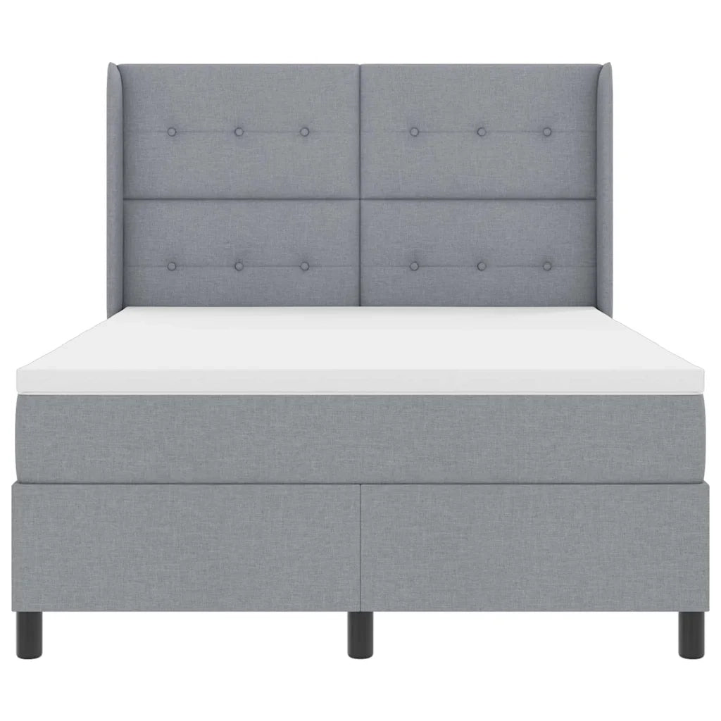 Letto a molle con materasso Grigio chiaro 140 x 200 cm Tessuto