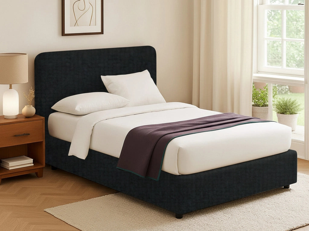Reading, Letto Singolo Sfoderabile Made in Italy, Grigio Scuro
