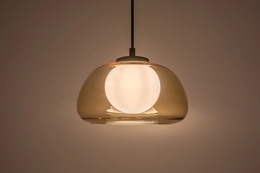 Lampada a sospensione Rabalux Elowen vetro ambra G9
