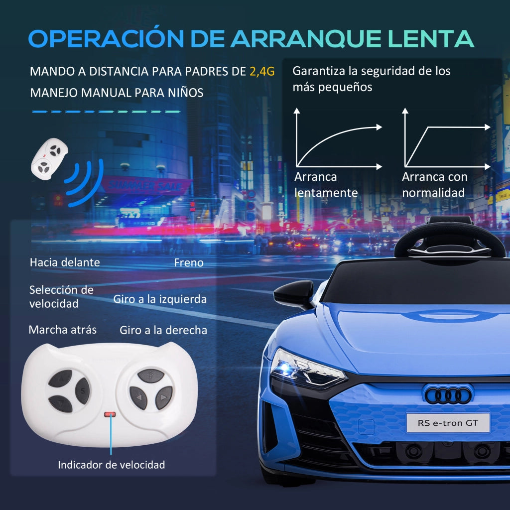 Auto Elettrica per Bambini Audi RS e-tron GT con Telecomando ¨C Minimal ¨C 103x58x41 cm Blu
