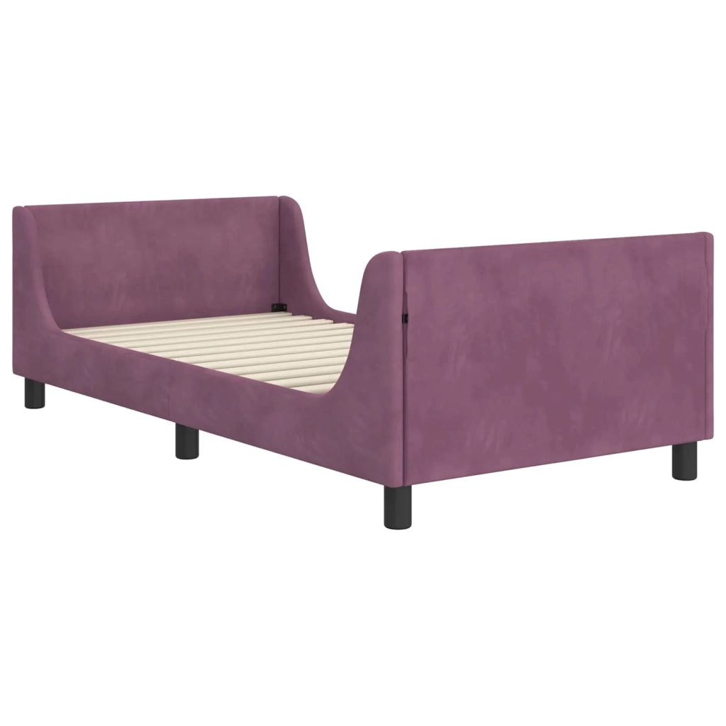 Struttura letto bambini con testata Viola 80 x 200 cm Velluto