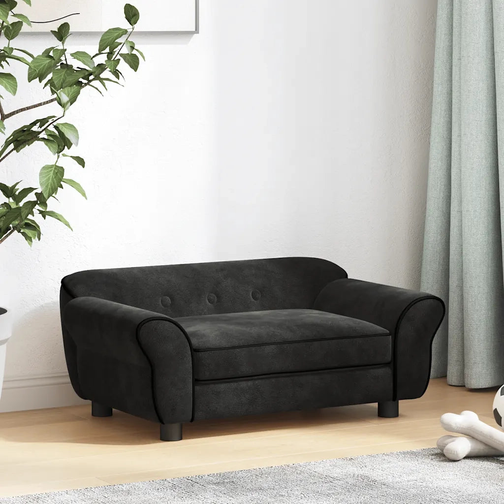 Divano per Cani Nero 72x45x30 cm in Peluche 171038