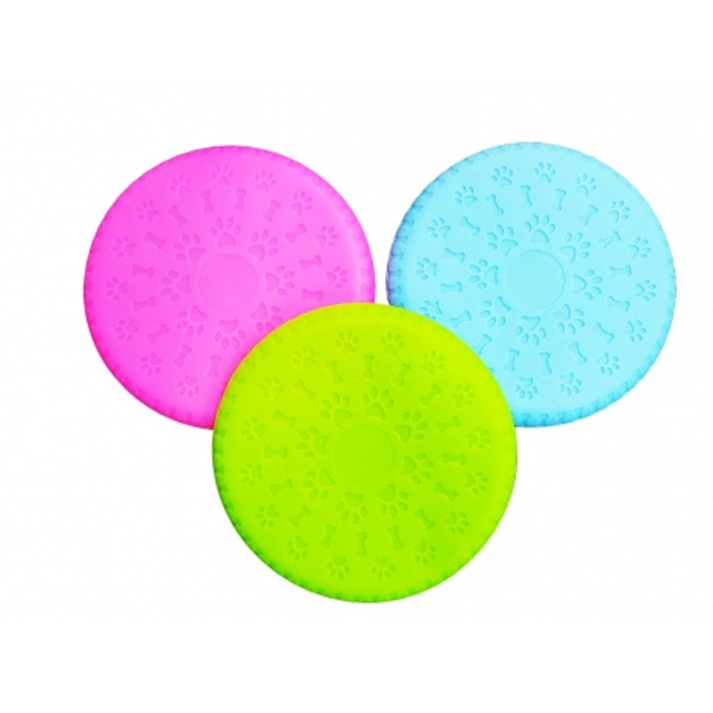 Trade Shop - Frisbee In Silicone 22.5 Cm Morbido Frisby Sport Resistente Animali Cane -