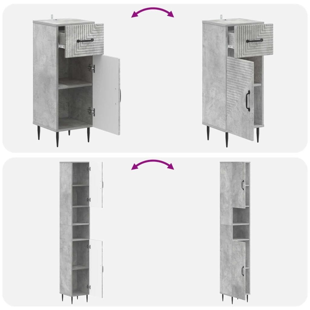 Set di armadietti da bagno in 3 pezzi HAARLEM 3417858