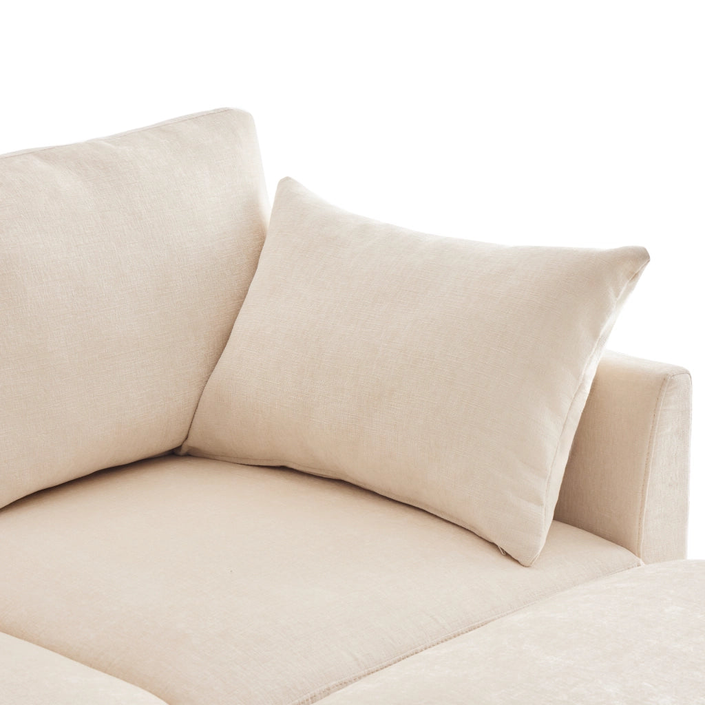 Divano modulare - Zephmum- Trasformabile in U e L, 2 pouf, 6 cuscini, tessuto chenille